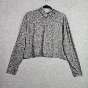 Athleta Women's Gray Long Sleeve Relaxed Cropped Hoodie Size S